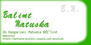 balint matuska business card